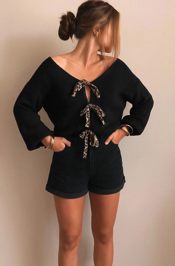 Cardigan Liyana - Schwarz 🐆🖤